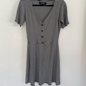 Reformation Medium Mini Black and White Striped Dress